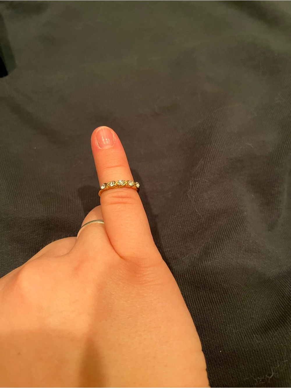 Gold Crystal Band Ring - Women Jewelry